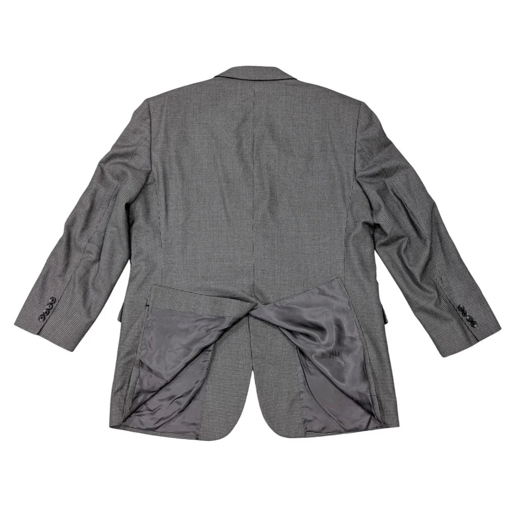 Jos A Bank Signature Collection Grey Houndstooth Wool Sport Coat Blazer 46 LG‎